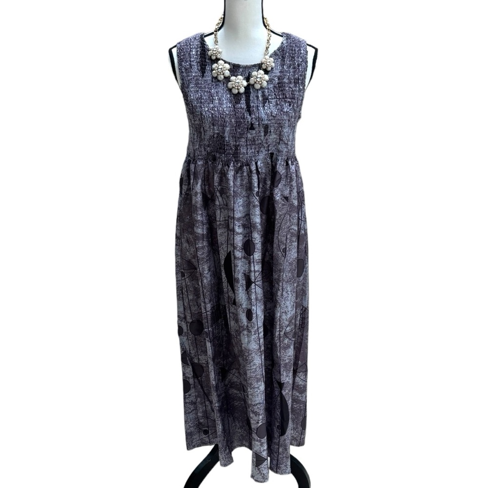 Misslook Maxi Dress Grey Abstract Women's Medium